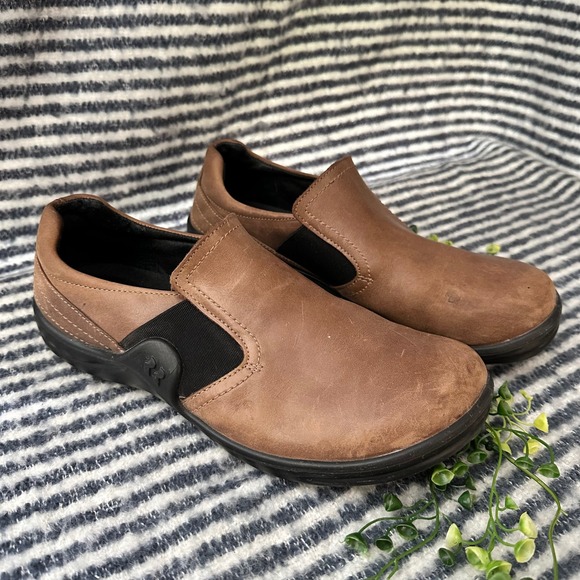 Romika Brown Leather comfort Flat Shoes Loafers Slip On Size 39 / US 8-8.5 - Picture 1 of 9